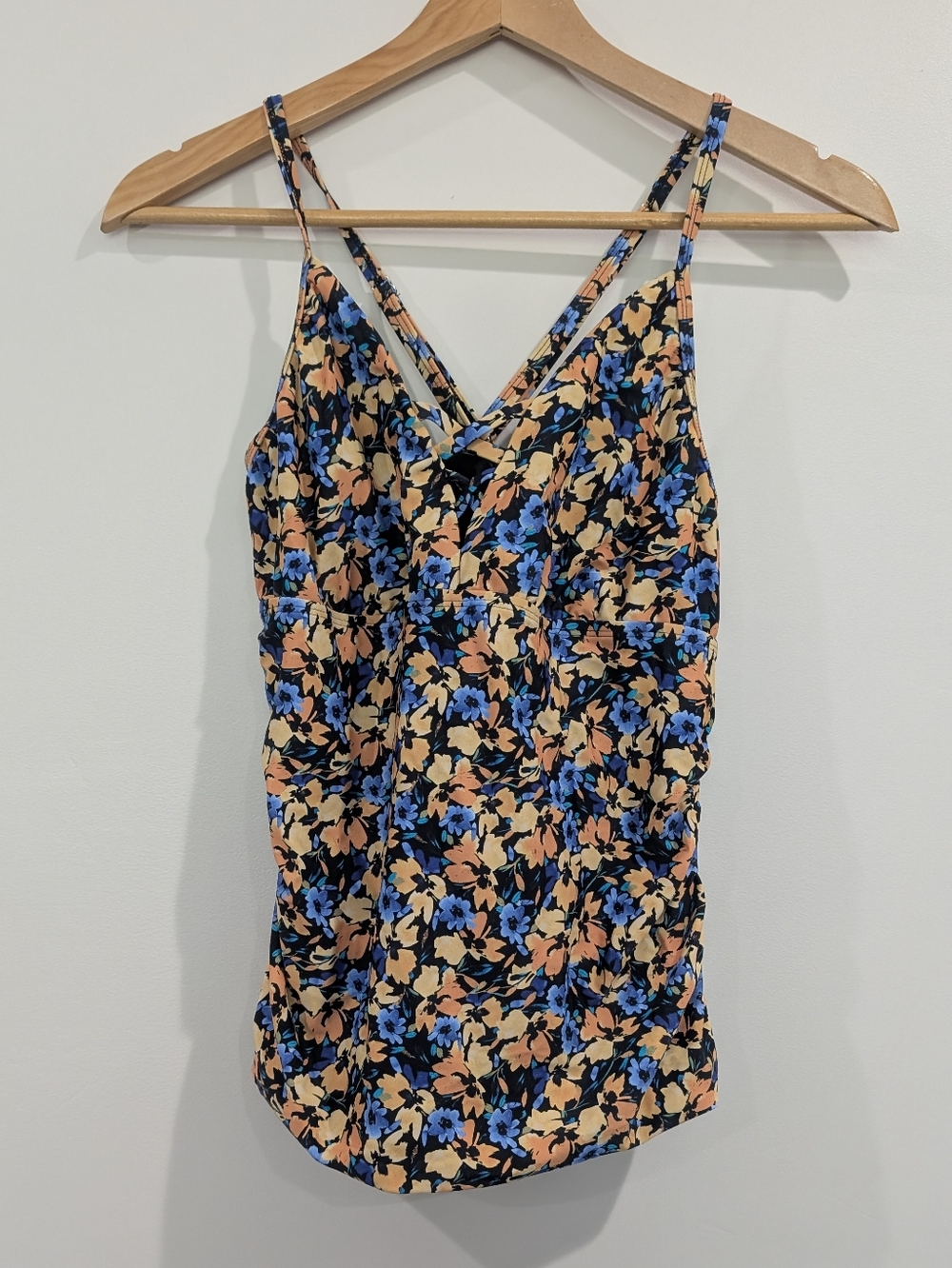 Aqua Couture Floral Tankini Top, Swim, Size Large